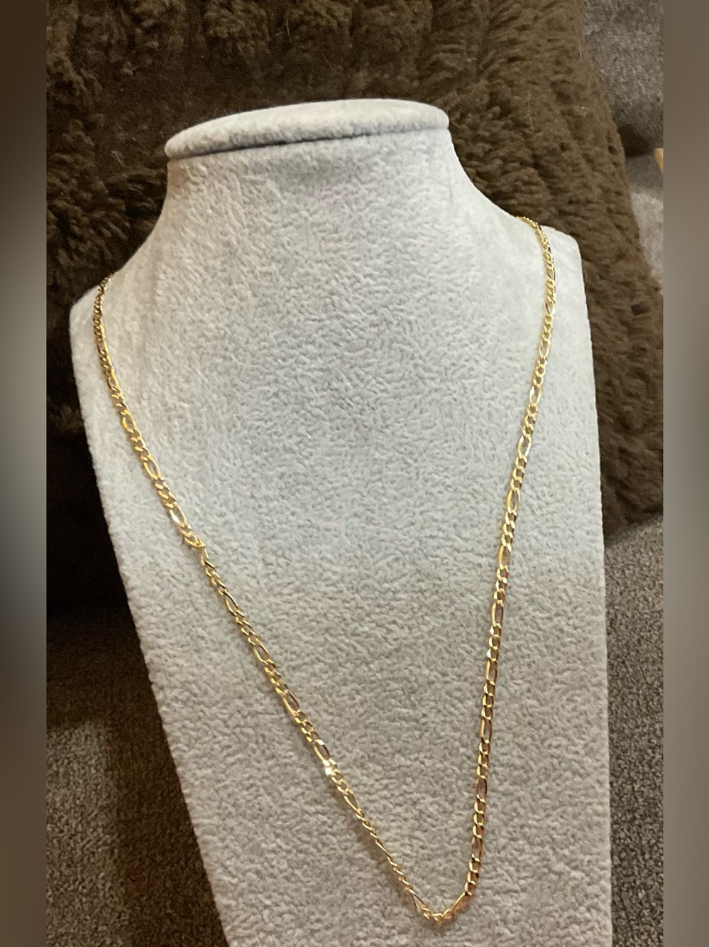 Midas: vintage from Turkey Classic 14k yellow gold Figaro link 22’ inch Chain .
